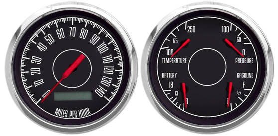 3-7/16"  2 GAUGE SET BLACK PROG SPEEDO