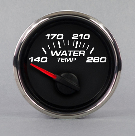 PERFORMANCE 2-1/16" WATER TEMP 250FW/ SENDER BLACK