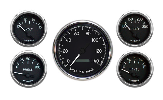 5 GAUGE KIT PROGRAMMABLE SPEEDO BLACK