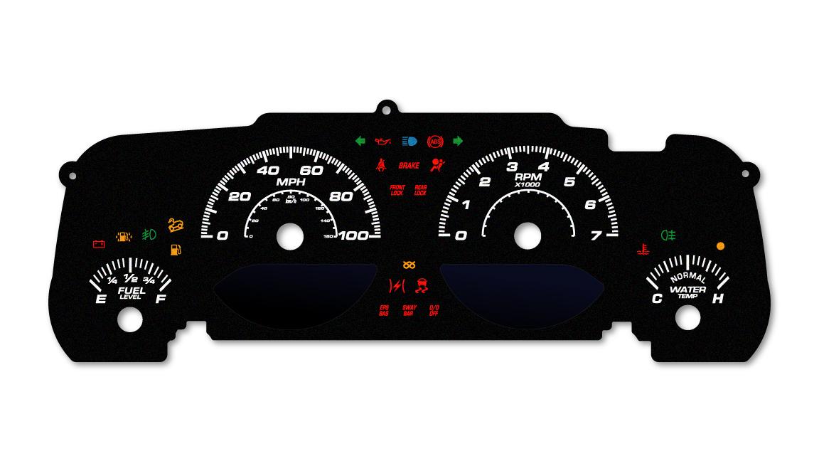 Jeep Wrangler JK custom aftermarket dash gauges overlay LED color