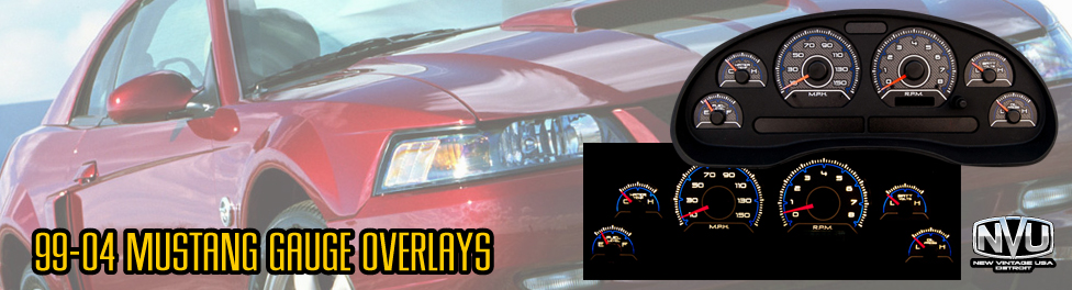 99-04 mustang custom gauges overlays NVU