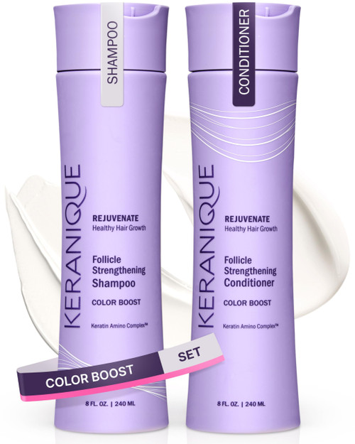 Keranique Rejuvenate Color Boost Shampoo & Conditioner for Color-Treated Hair, Thinning Hair – Sulfate & Paraben Free with UV Protection – Helps Reduce Color Fade & Wash-Out – Keratin Amino Complex™