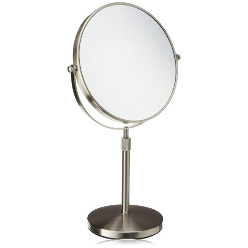 JERDON 9" Tabletop Makeup Mirror - 5X Magnification - Nickel - JP4045N