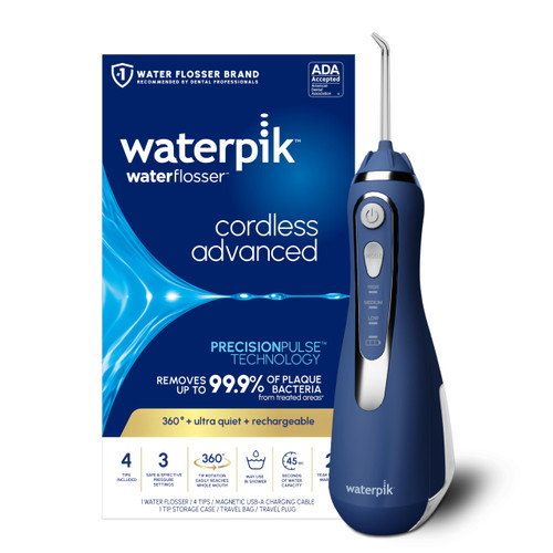 Waterpik Cordless Advanced Portable Water Flosser, Rechargeable, Blue