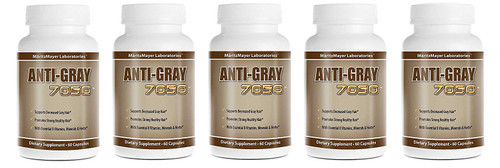 Anti-Gray Hair 7050 Helps Restore Natural Hair Color 60 Capsules Per Bottle 5 Bottles