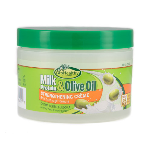 Milk Protein & Olive Oil Hair Strengthening Creme Leave-In Hair Protector Strengthens and Repairs All Types of Damage for Soft, Healthy, Manageable Hair - Sofn’Free GroHealthy - Single