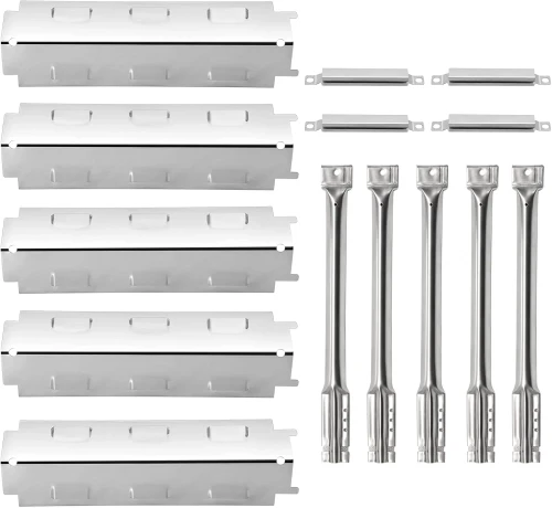 Grill Replacement Parts for Charbroil 463230515, 463230512, 463230513, 463230514, 463239915, 463230511 Models, Stainless Steel Grill Heat Plate Tent Shield, Pipe Burner Tubes and Crossover Tubes.
