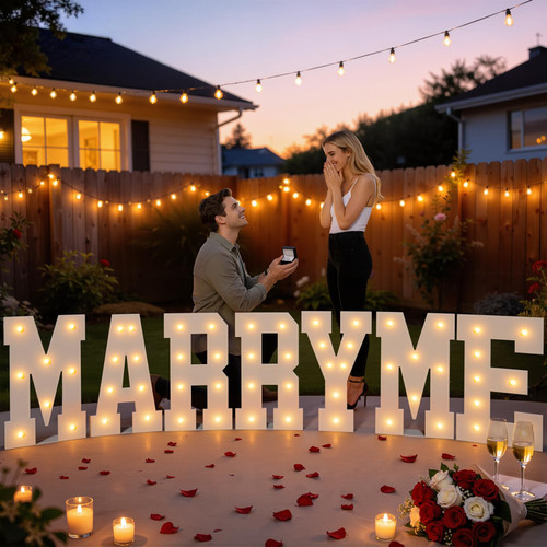 Marry Me Light up Letters, 2FT Light up Sign for Proposal