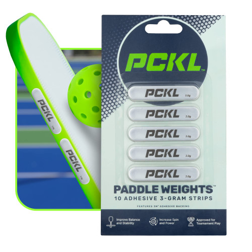 PCKL Pickleball Paddle Lead Tape Strip Weights | 10 Pre Cut 3g Strips for Improved Power, Spin, Sweet-Spot, and Head Weight