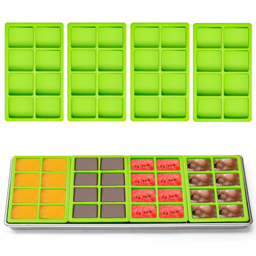8 Cavity Silicone Tray Dividers for Harvest Right Freeze Dryer Medium and Small Trays, 4 Pieces Green Silicone Trays for Harvest Right Freeze Dryer Accessories