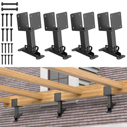 FMhotu 4x4 Heavy Duty Roof Riser Brackets, Adjustable Pergola Brackets 4Pcs