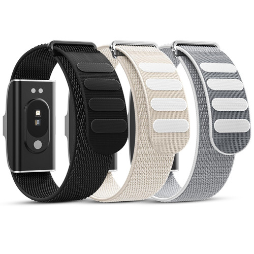 Tensea 3 Packs Nylon Sport Band Compatible with Hume – Breathable Loop Strap, Comfortable Wristband, Quick-Dry Replacement Watchband Accessories for Men Women