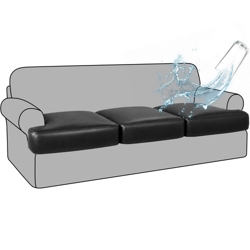PU Leather T Cushion Couch Covers Waterproof Couch Cushion Slipcover 3 pcs
