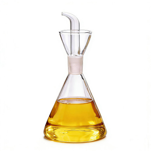 ELETON Conical 8 oz No Drip Olive Oil Cruet,Leak-Proof Spout, Easy Refill