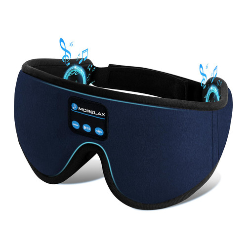 Sleep Mask with Bluetooth Headphones, 3D Sleep Mask Wireless Music Eye Mask for Sleeping Side/Back Sleepers Sleep Headphones Gift (Azure)