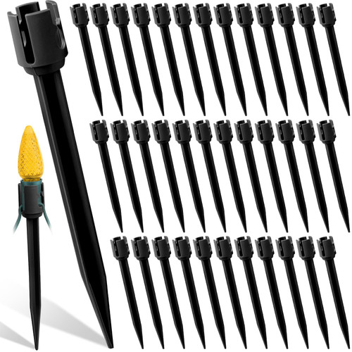 50Pcs Christmas Light Stakes, 7.5 Inch Universal Yard Lawn Light Stakes