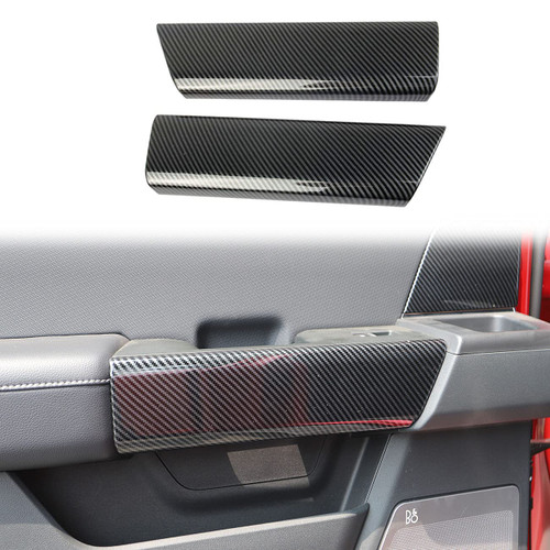 Carbon Fiber Interior Door Handle molding Cover Trims for Ford F150 2021-2026 for 2023-2026 F250 F350 Super Duty(Rear Door)