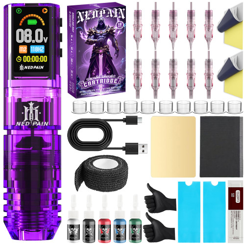 Wireless Tattoo Pen Kit for Beginners with Ink and Needles