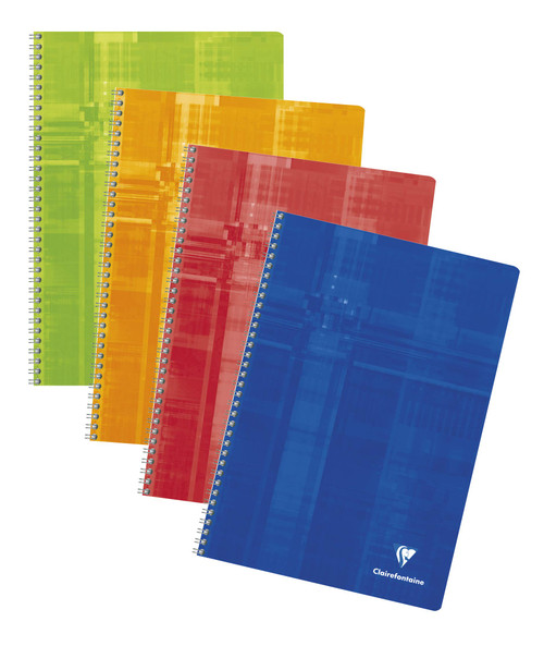 Clairefontaine 81444C A Spiral Notebook - A4 21x29.7 cm - 100 Quadruled Pages 4x4 mm White Paper 90 g - Laminated Card Cover Random Colour