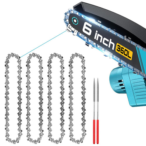 SEESII 4-Pack 6 Inch Mini Chainsaw Chains – 1/4" LP, .043" Gauge, 36DL