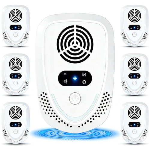 2026 Upgraded Ultrasonic Pest Repeller Indoor Pest Control, 4-Mode, 6 Pack