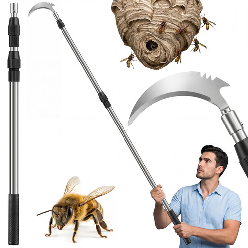 Gisafai Wasp Nest Removal Tool Scraper, 118 Inch Telescopic Pole Outdoor