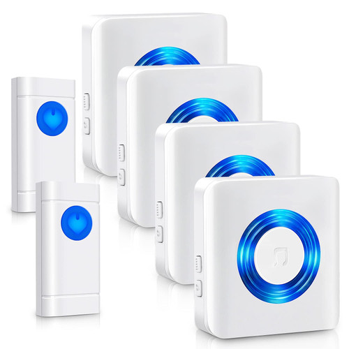 WiFi Door Chime, Satisure Wireless Door Open Contact Sensor Alarm Chime with 600 FT Range 58 Chimes 5 Volume Levels LED Indicators, Door Ringer Alert for Business/Store/Home/Office