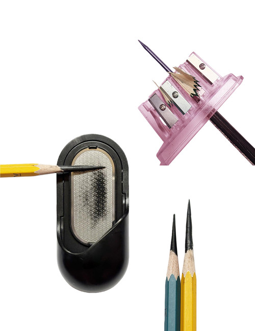 4-Hole Art Pencil Sharpener,Sketch Sharpener,Long Lead Grinding Tool,Pencil Grinder,Suitable for Artists and Drawing Enthusiasts (F.2 Pieces(Pink))