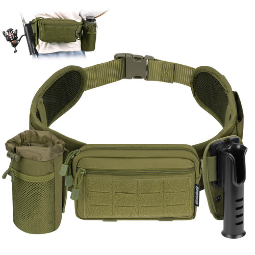 Fly Fishing Fanny Pack with Rod Holder & Adjustable Straps