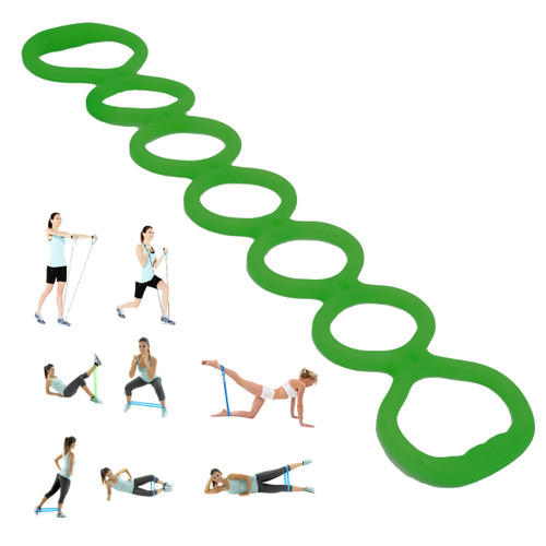 7 Ring Adjustable Loop Resistance Bands for Working Out Walk at Home，Workout Bands Exercise Stretch Band for Women&Men Fitness, Yoga, Pilates-Non-Slip, Durable Rubber, Home/Gym Use (Green)