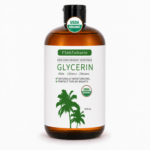 FSbbTaibanle Organic Vegetable Glycerin – USDA Organic Certified, 100% Pure, 16 fl oz – Natural Skin & Hair Moisturizer – Ideal for DIY Beauty, Soaps, Lotions & More – Non-GMO, Palm Oil Free
