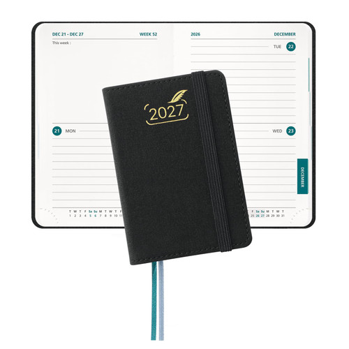 BEZEND Mini Pocket Calendar 2027 Bi-Daily, Weekly Monthly Planner for Purse