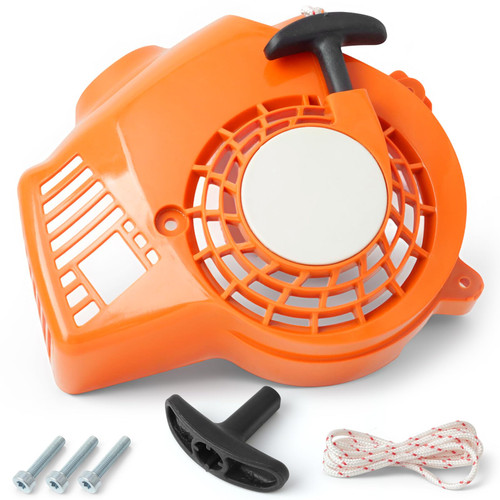 YIYANTO 4229 080 2107 Recoil Pull Start Compatible with Stihl Bg50 BG50 Leaf Blower, Recoil Starter Part Red Automatic Pull Cord Return
