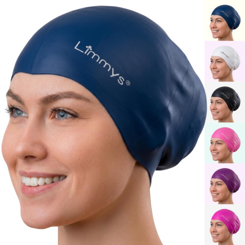 Limmys Long Hair Swim Cap for Women & Men – Extra Space, Stretch, Non-Slip