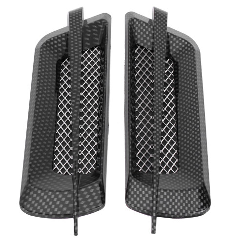 Klanata 2 Piece Car Side Vents, Air Flow Splash Guard Vents for Automotive Intake Grille and Decorative Sticker (Black Gray)