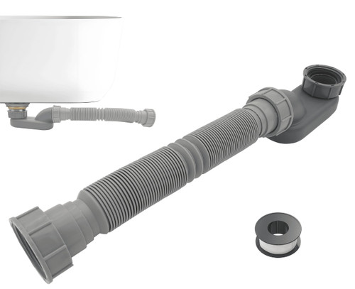 1 1/2 Inch Tub Drain Kit with Low Profile P Trap,Flexible Drain Pipe for Freestanding Tub, RV Shower, Clawfoot Tub - Low Profile Shower Drain Kit, Easy Installation