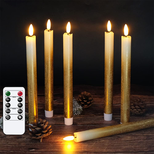 Wondise Flickering Flameless Taper Candles with Remote and Timer