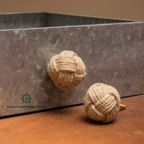 Cabinet Knobs 6 Pack for Cabinets & Drawers, Nautical Jute Rope Cabinet Door Knobs, Rustic Twisted Rope Drawer Pulls, Vintage Decorative Furniture Hardware for Kitchen Cabinets, Closet & Dressers