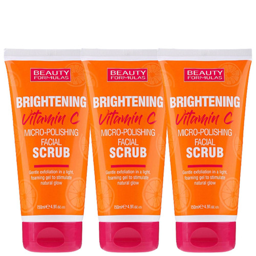 Beauty Formulas Brightening Vitamin C Facial Scrub, 150ml, Pack of 3