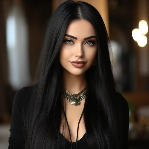 BERRYLION Long Straight Wigs for Women|Synthetic Wigs|28inch (Black)