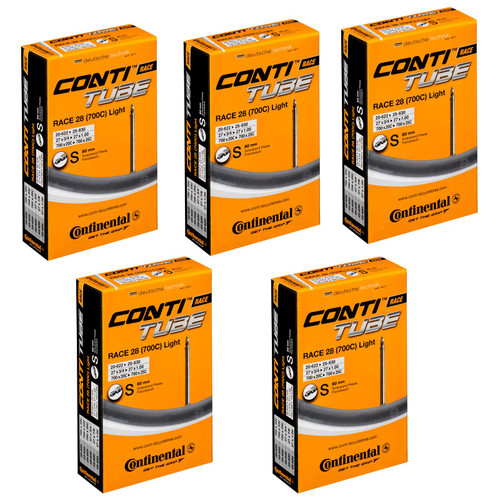 Continental Race 28 700 x 20-25c Bike Inner Tubes - Presta 80mm Long Valve (Pack of 5)