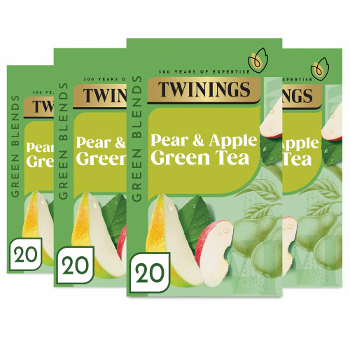 Twinings Apple & Pear Green Tea, 80 Tea Bags (4 x 20)