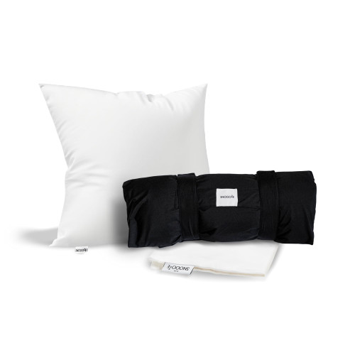 Small Duck Down Travel Pillow 40x30cm, 100% Cotton Pillowcase & Carry Bag