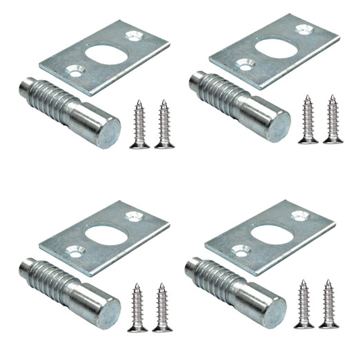 TERF® Heavy Duty Steel Hinge Bolts Including Fixing Screw for Door Frame Protection - Pack of 4