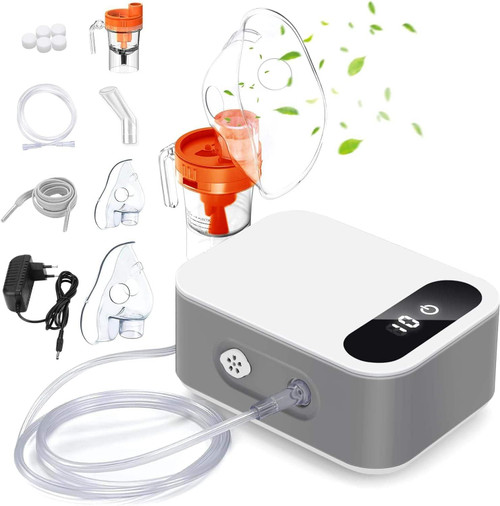 Mldnld Nebuliser Machine for Adults, Perfect Inhaler with 2 Masks & Mouthpiece, Easy to Use and Clean, Portable Nebulizer for Travel and Home Use