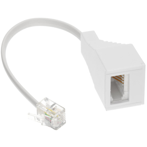 kenable RJ11 4 Wire to BT Telephone Female Socket for Wireless Router/Virgin Hub to UK Adapter 10cm Router Phone socket to BT Socket Convertor