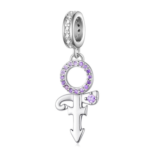 qielizhu Prince Charms for Bracelets 925 Sterling Silver Prince Symbol Charms Jewelry Gifts for Women Music Fans Prince Souvenir Accessories