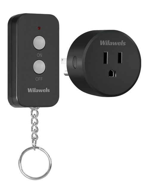 Black Remote Control Outlet, WILAWELS Wireless Remote On Off Switch for Outlet, Remote Light Switch for Lamp, Light, Programmable, 100ft RF Range, 15A/1875W, Battery Included, FCC Listed H11RC1106