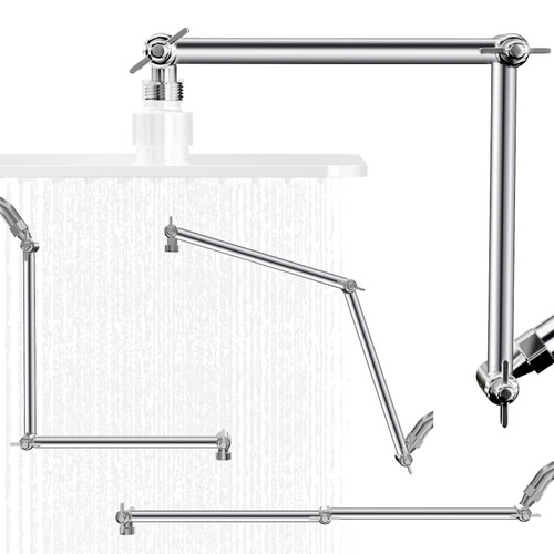 lives Shower Head Extension Arm, 20-Inch Adjustable, 1/2-14 NPSM, Chrome