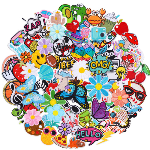 Solasocool 108Pcs Bulk Iron on Patches for Clothing Cute Appliques